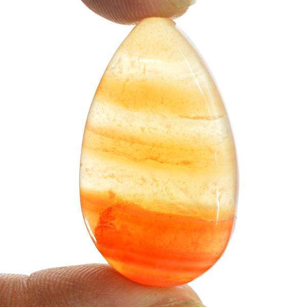 gemsmore:Natural Amazing Pear Shape Orange Onyx Loose Gemstone