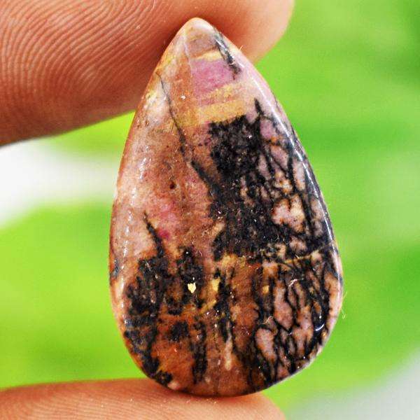 gemsmore:Natural Amazing Pear Shape Pink Rhodonite Untreated Loose Gemstone