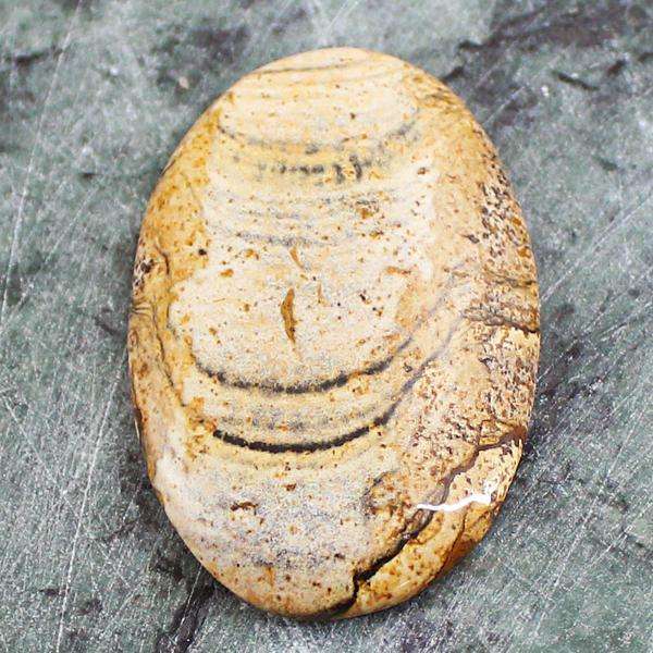 gemsmore:Natural Amazing Picture Jasper Oval Shape Untreated Loose Gemstone