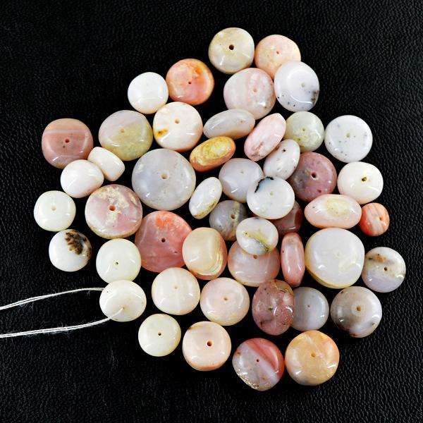 gemsmore:Natural Amazing Pink Australian Opal Round Shape Drilled Beads Lot