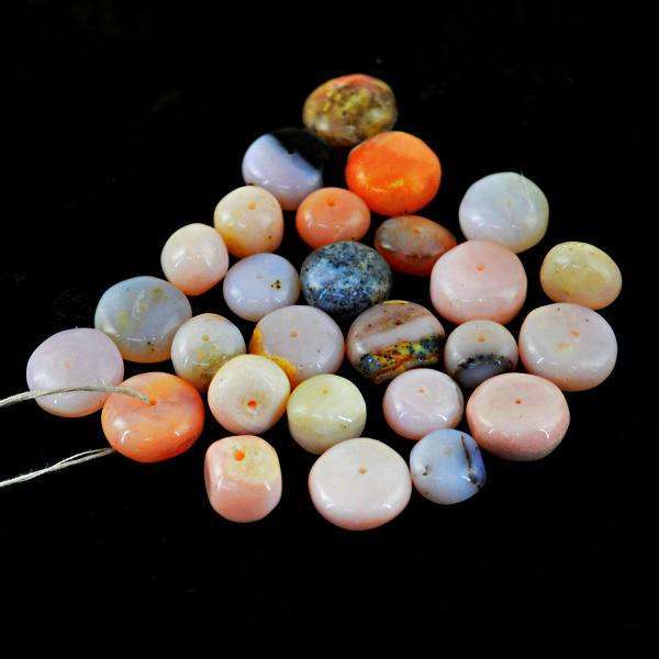 gemsmore:Natural Amazing Pink Australian Opal Round Shape Drilled Beads Lot