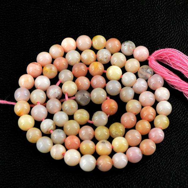 gemsmore:Natural Amazing Pink Australian Opal Round Shape Drilled Beads Strand
