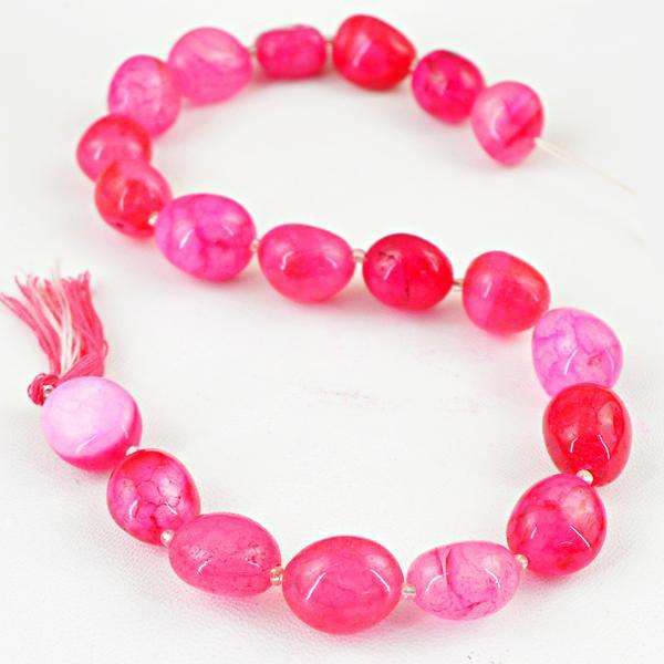 gemsmore:Natural Amazing Pink Onyx Drilled Beads Strand