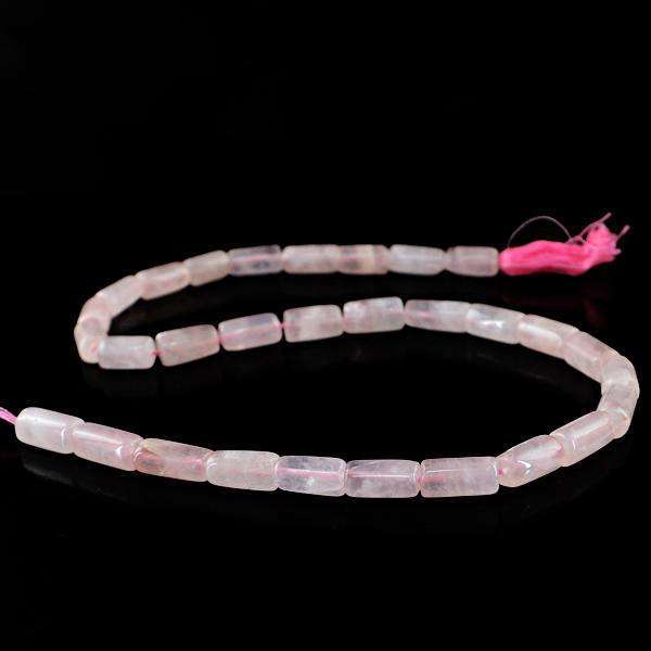 gemsmore:Natural Amazing Pink Rose Quartz Drilled Beads Strand