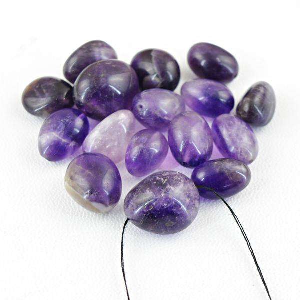 gemsmore:Natural Amazing Purple Amethyst Drilled Beads Lot