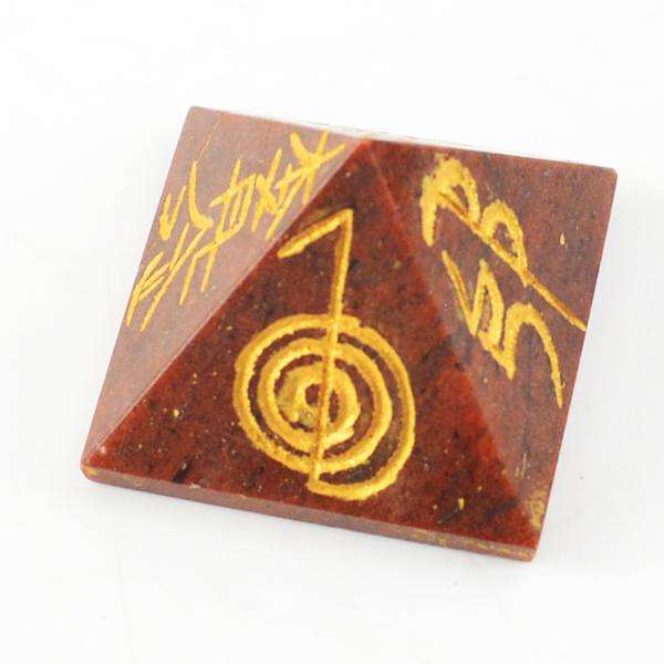 gemsmore:Natural Amazing Red Jasper Healing Point Pyramid