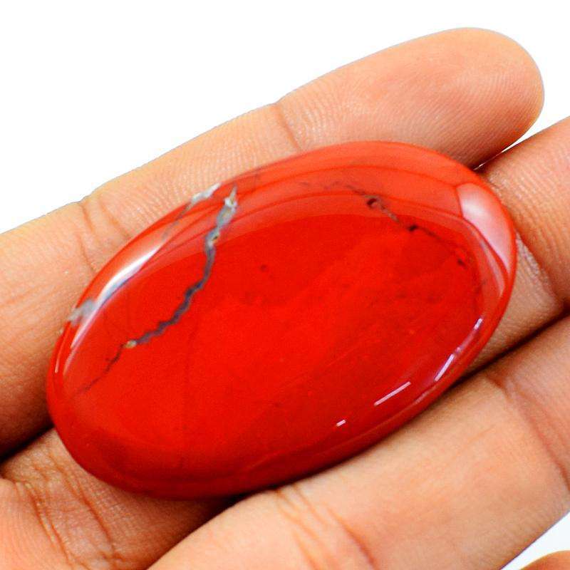 gemsmore:Natural Amazing Red Mookaite Oval Shape Loose  Gemstone