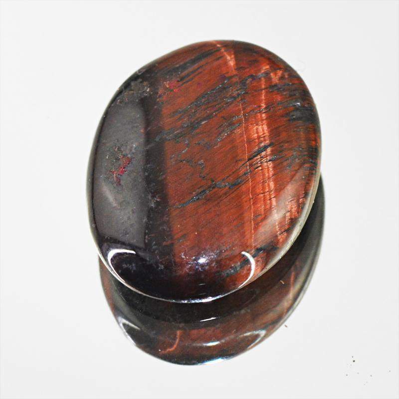 gemsmore:Natural Amazing Red Power Tiger Eye Oval Shape Gemstone