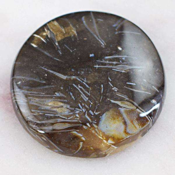 gemsmore:Natural Amazing Round Shape Flower Agate Untreated Loose Gemstone