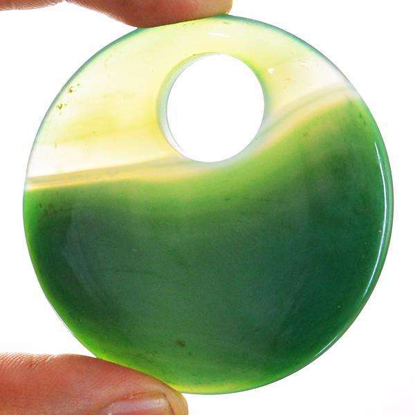 gemsmore:Natural Amazing Round Shape Green Fancy Onyx Loose Gemstone