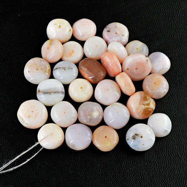 gemsmore:Natural Amazing Round Shape Pink Australian Opal Drilled Beads Lot
