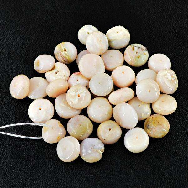 gemsmore:Natural Amazing Round Shape Pink Australian Opal Drilled Beads Lot