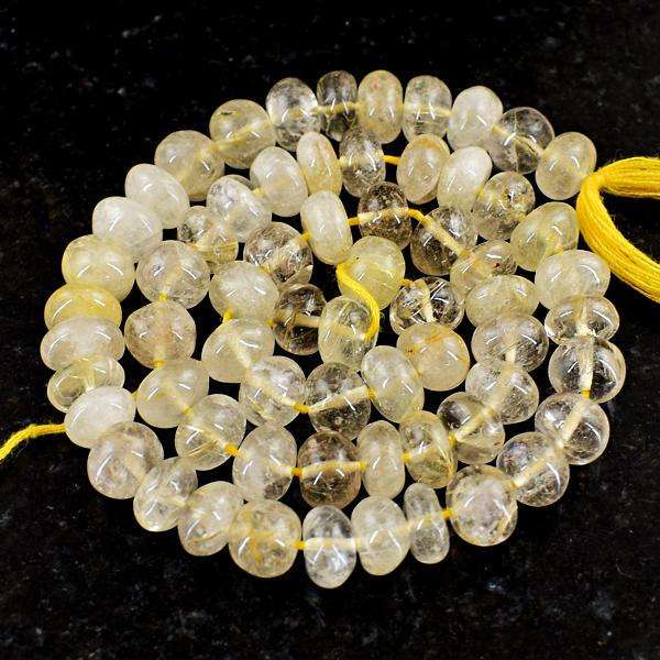 gemsmore:Natural Amazing Round Shape Rutile Quartz Drilled Beads Strand