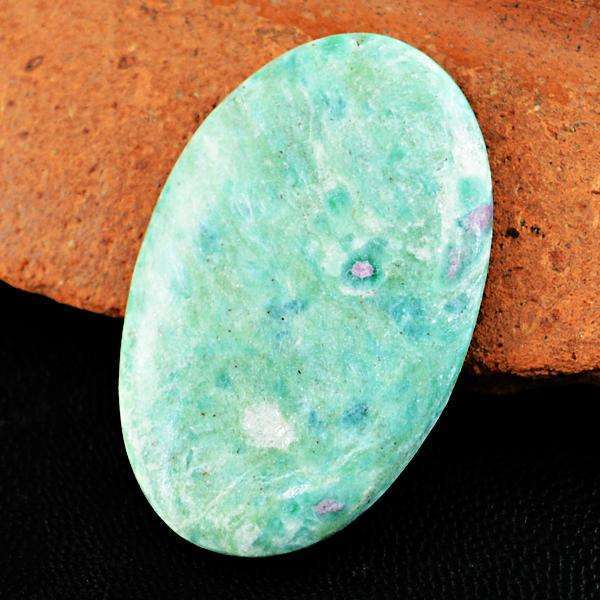 gemsmore:Natural Amazing Ruby Zoisite Oval Shape Untreated Loose Gemstone