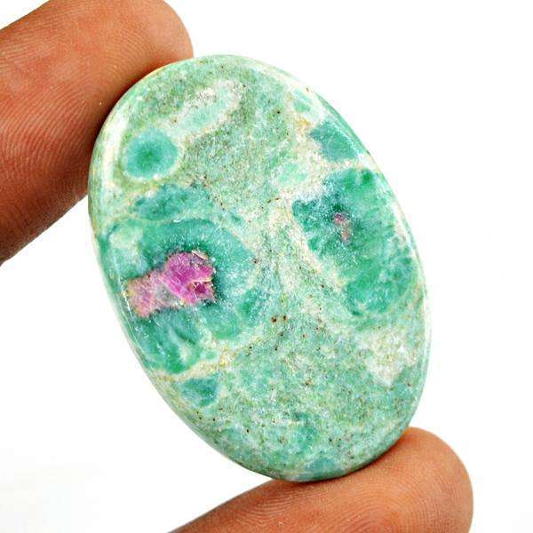 gemsmore:Natural Amazing Ruby Zoisite Oval Shape Untreated Loose Gemstone