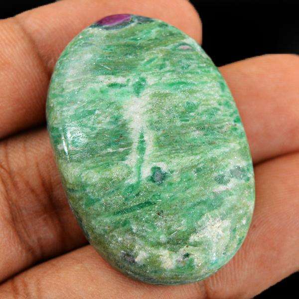 gemsmore:Natural Amazing Ruby Zoisite Oval Shape Untreated Loose Gemstone