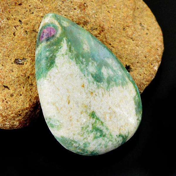 gemsmore:Natural Amazing Ruby Zoisite Pear Shape Untreated Loose Gemstone
