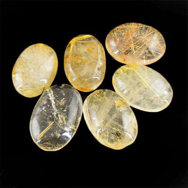 gemsmore:Natural Amazing Rutile Quartz Oval Shape Untreated Loose Gemstone Lot