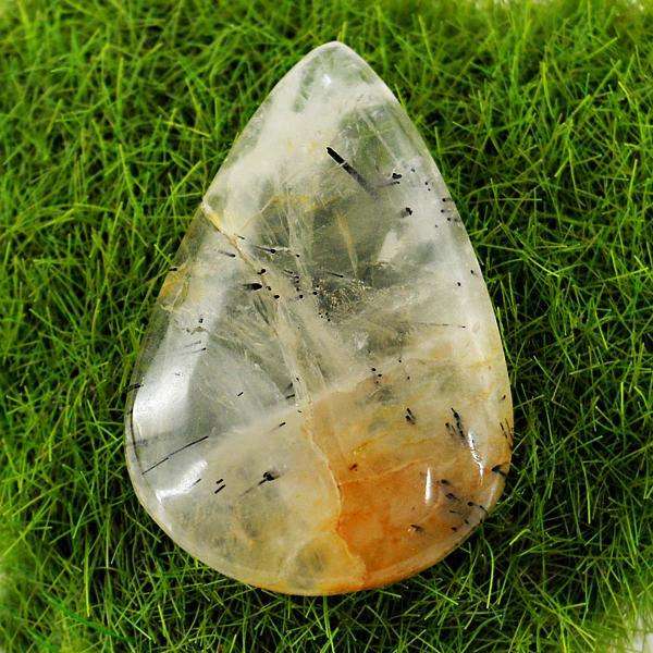 gemsmore:Natural Amazing Rutile Quartz Pear Shape Untreated Loose Gemstone