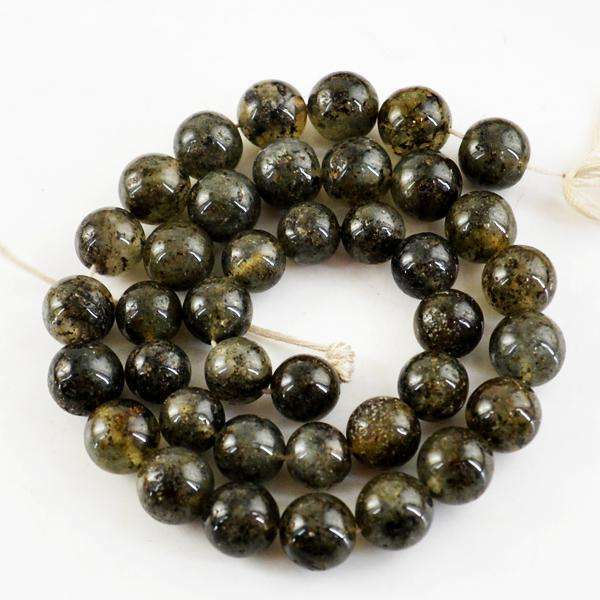 gemsmore:Natural Amazing Rutile Quartz Round Shape Drilled Beads Strand.