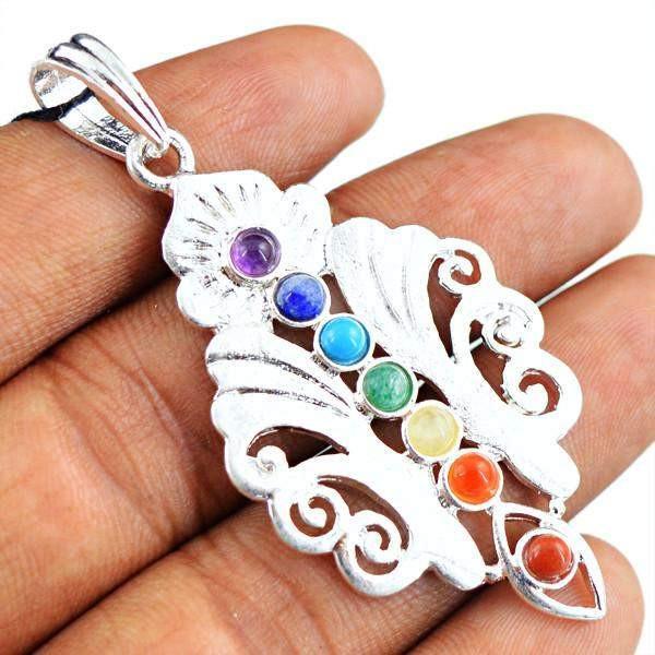 gemsmore:Natural Amazing Seven Chakra Healing Pendant