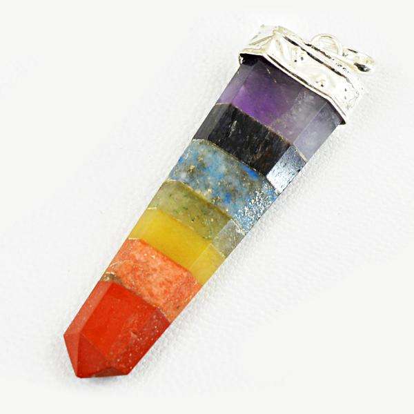 gemsmore:Natural Amazing Seven Chakra Healing Wand Pendant