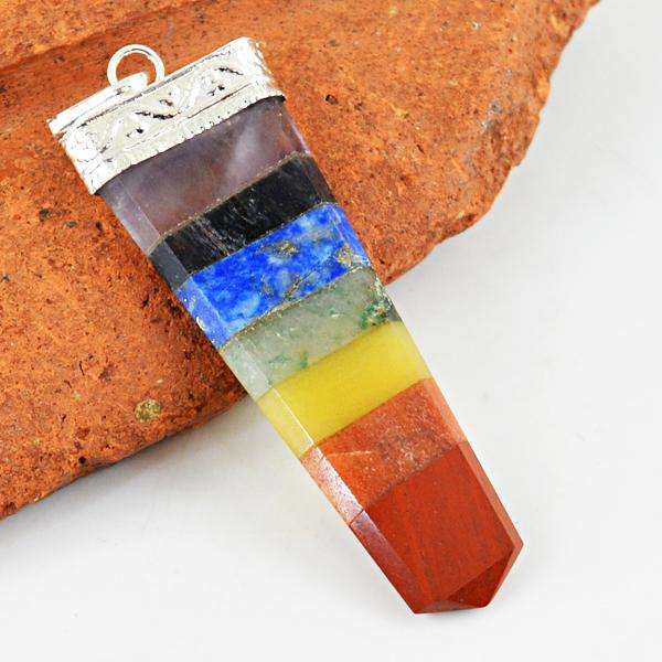 gemsmore:Natural Amazing Seven Chakra Healing Wand Pendant