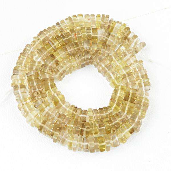 gemsmore:Natural Amazing Smoky Quartz Drilled Beads Strand