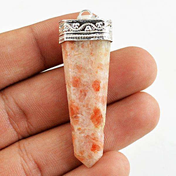 gemsmore:Natural Amazing Sunstone Healing Wand Pendant