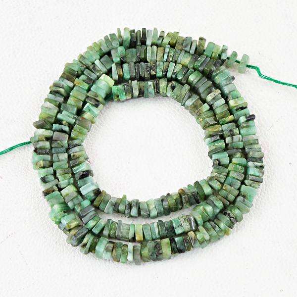 gemsmore:Natural Amazing Untreated Emerald Drilled Beads Strand