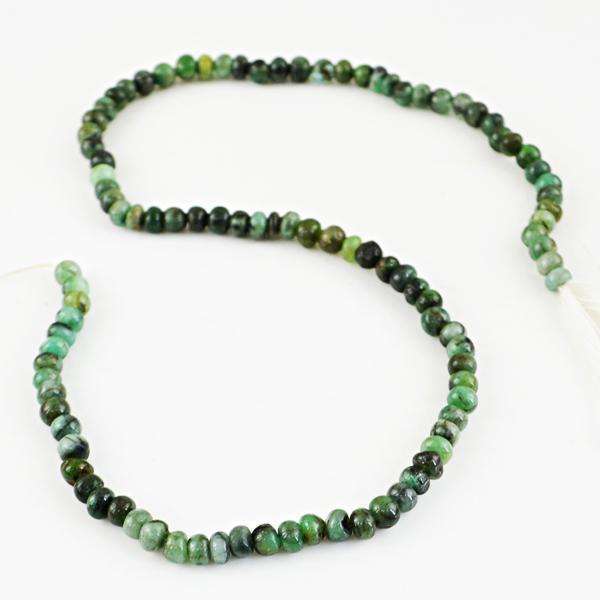 gemsmore:Natural Amazing Untreated Emerald Round Shape Drilled Beads Strand