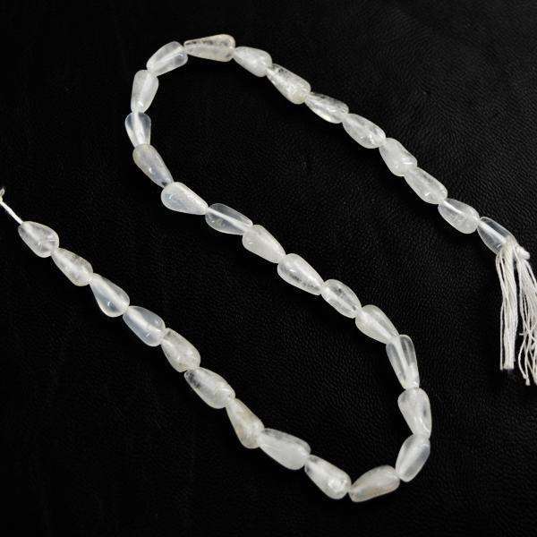 gemsmore:Natural Amazing White Quartz Drilled Beads Strand