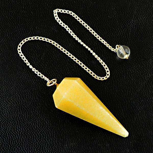 gemsmore:Natural Amazing Yellow Aventurine Healing Point Pendulum