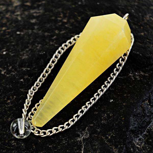 gemsmore:Natural Amazing Yellow Aventurine Healing Point Pendulum