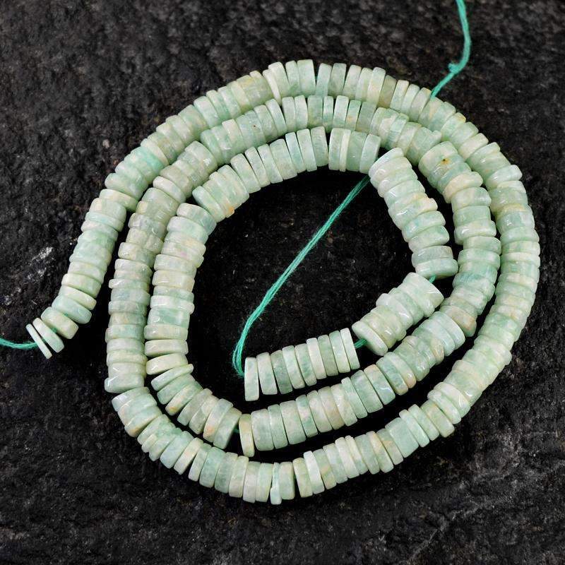 gemsmore:Natural Amazonite Beads Strand - Round Shape Drilled