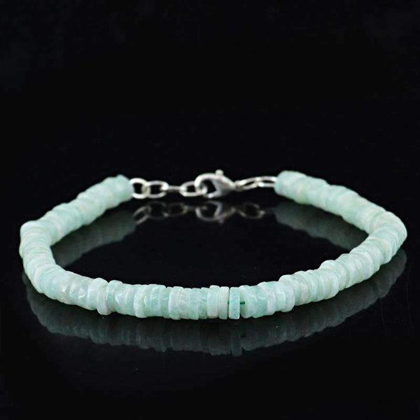 gemsmore:Natural Amazonite Bracelet Round Shape Beads