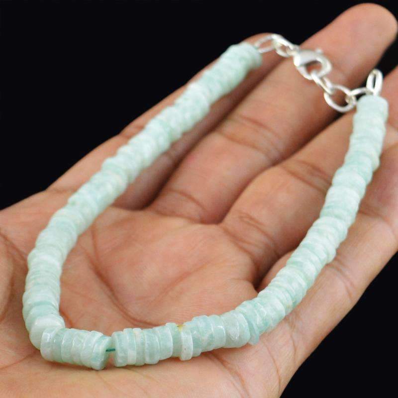 gemsmore:Natural Amazonite Bracelet Round Shape Beads