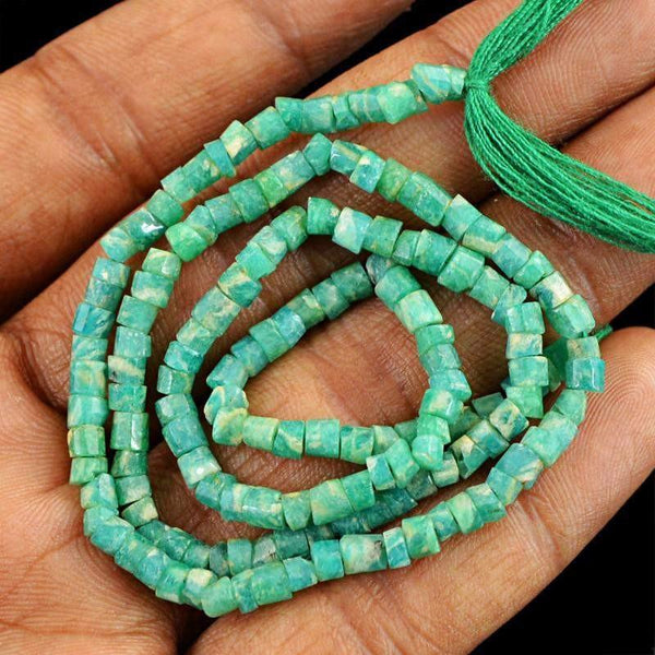 gemsmore:Natural Amazonite Faceted Beads Strand