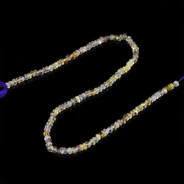 Natural 188 Carats Genuine Ametrine Faceted Beads Strand Of 08 Inches