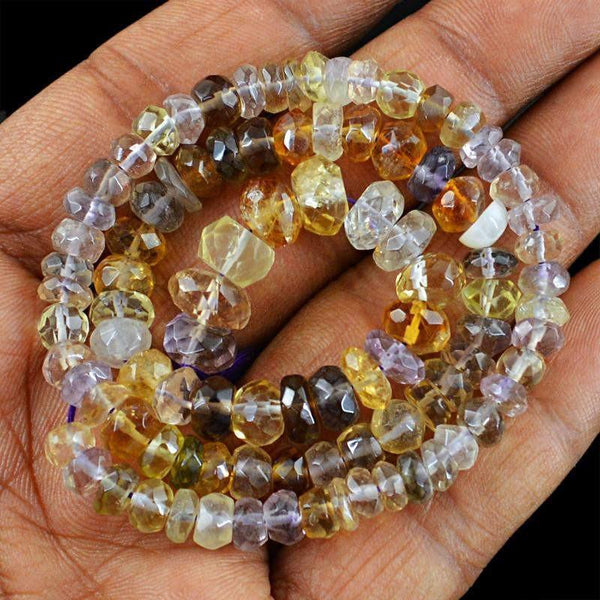gemsmore:Natural Ametrine Faceted Beads Strand