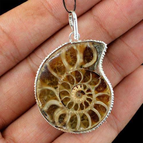 gemsmore:Natural Ammonite Artistic AAA Pendant