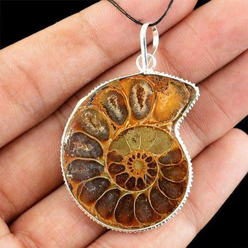 gemsmore:Natural Ammonite Attractive AAA Pendant