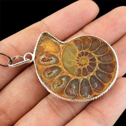 gemsmore:Natural Ammonite Attractive AAA Pendant