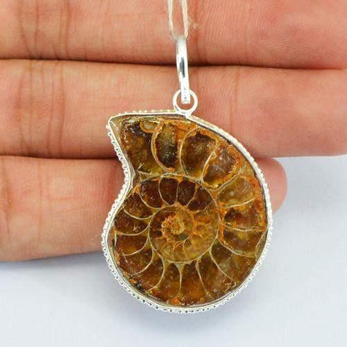 gemsmore:Natural Ammonite Attractive Pendant