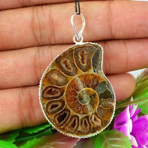 gemsmore:Natural Ammonite Designer AAA Pendant