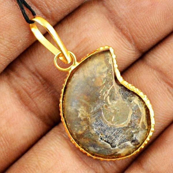 gemsmore:Natural Ammonite Designer Gemstone Pendant