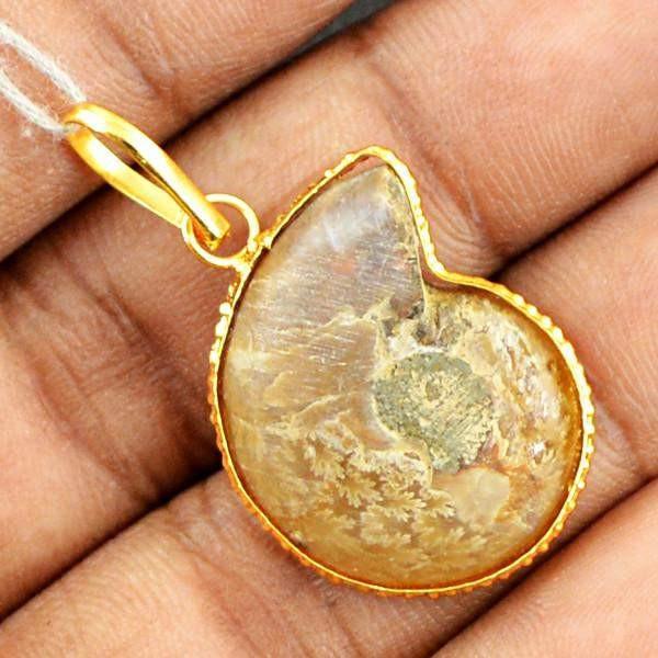 gemsmore:Natural Ammonite Designer Pendant