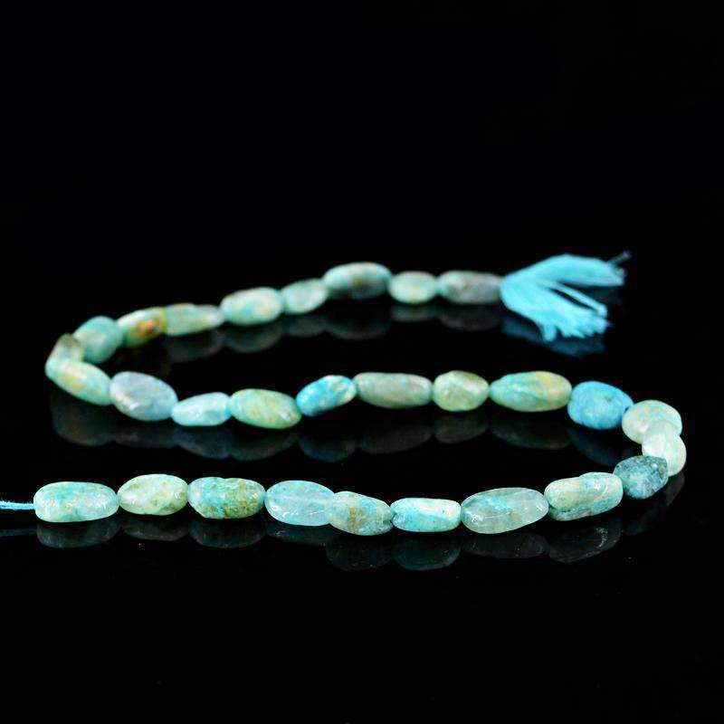 gemsmore:Natural Aquamarine Beads Strand - Drilled