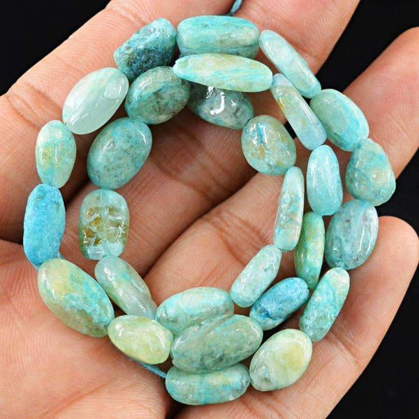gemsmore:Natural Aquamarine Beads Strand - Drilled