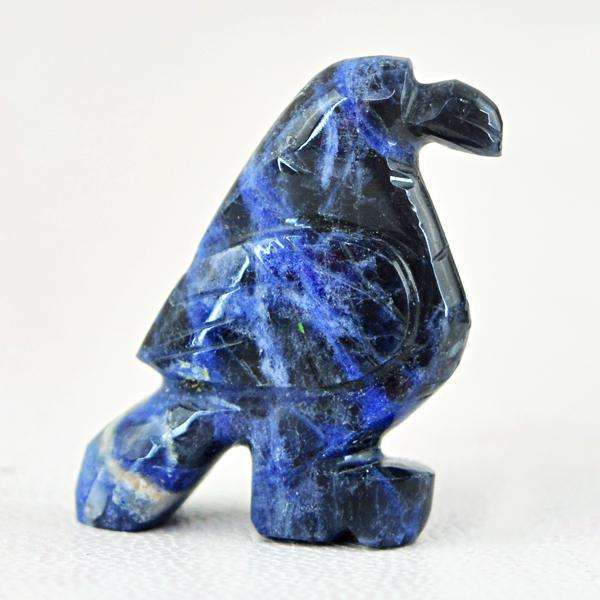 gemsmore:Natural Artisan Carved Bird Blue Sodalite Gemstone